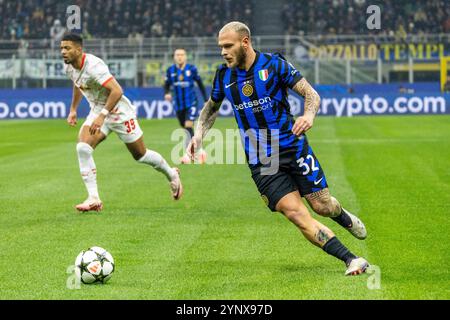 dimarco federico FC Internazionale durante la partita FC Internazionale vs RB Leipzig Champions League Milano, Italia - novembre 26 2024 crediti: Kines Milano/Alamy Live News Foto Stock