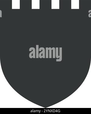 Uno scudo nero con sopra un castello Illustrazione Vettoriale