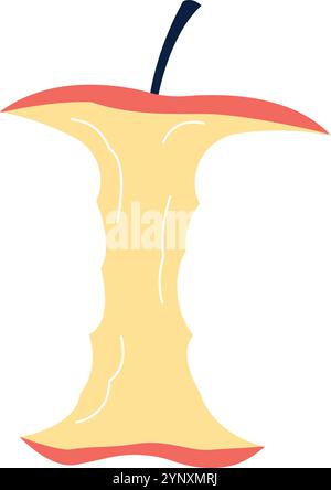 Una mela di cartoni animati con un morso estratto da essa Illustrazione Vettoriale
