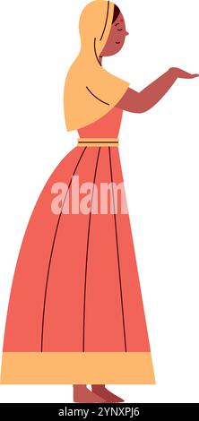 donna indiana preghiera al festival kumbh mela Illustrazione Vettoriale