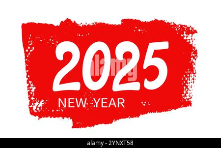 Numeri vettoriali per striscioni con lettere a mano per l'anno nuovo 2025 Illustrazione Vettoriale