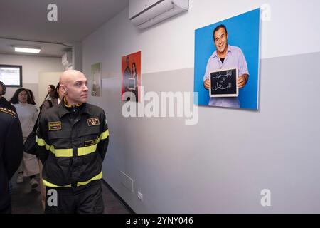 Milano, Italia. 27 novembre 2024. Via Sammartini 75. Inaugurazione Centro accoglienza per rifugiati e richiedenti asilo. - Cronaca - Milano, Italia - Mercoled&#xec; 27 novembre 2024 (foto Alessandro Cimma/Lapresse) via Sammartini 75. Inaugurazione del Centro accoglienza per rifugiati e richiedenti asilo. - Chronicle - Milano, Italia - mercoledì 27 novembre 2024 (foto Alessandro Cimma/Lapresse) crediti: LaPresse/Alamy Live News Foto Stock