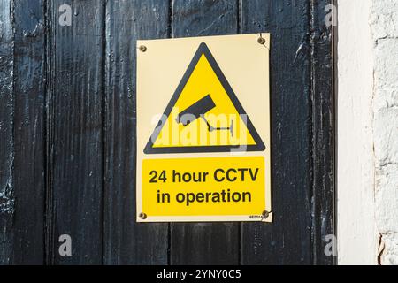 Segnale CCTV in funzione 24 ore su 24, elemento di sicurezza Foto Stock