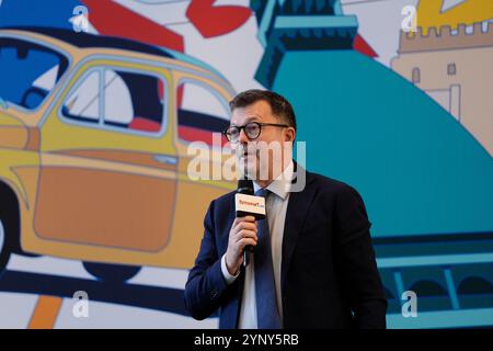 Torino, Italia. 27 novembre 2024. Guido Vaciago durante la conferenza di presentazione del Golden Boy 2024. Torino, nord italia - 27 novembre 2024 (foto di Fabio Ferrari/LaPresse) credito: LaPresse/Alamy Live News Foto Stock