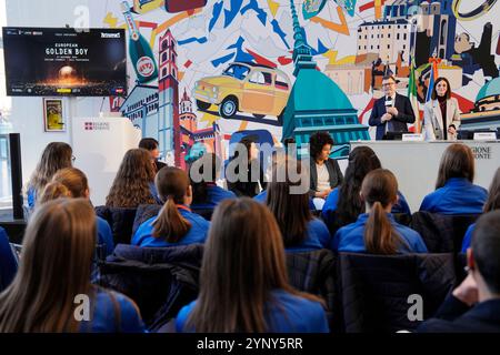 Torino, Italia. 27 novembre 2024. - Durante la conferenza di presentazione del Golden Boy 2024. Torino, nord italia - 27 novembre 2024 (foto di Fabio Ferrari/LaPresse) credito: LaPresse/Alamy Live News Foto Stock