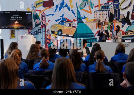 Torino, Italia. 27 novembre 2024. - Durante la conferenza di presentazione del Golden Boy 2024. Torino, nord italia - 27 novembre 2024 (foto di Fabio Ferrari/LaPresse) credito: LaPresse/Alamy Live News Foto Stock