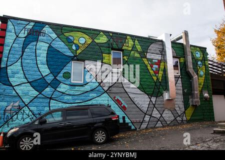 Murale Toronto Mimico su Lakeshore Boulevard a Etobicoke, Toronto, Ontario, Canada Foto Stock