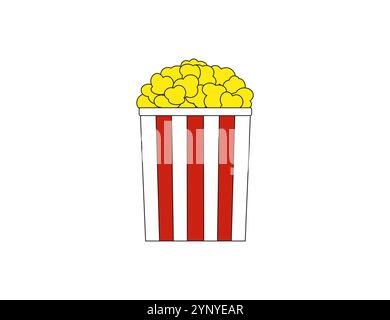 Illustrazione vettoriale. Icona del fast food con film di popcorn Illustrazione Vettoriale