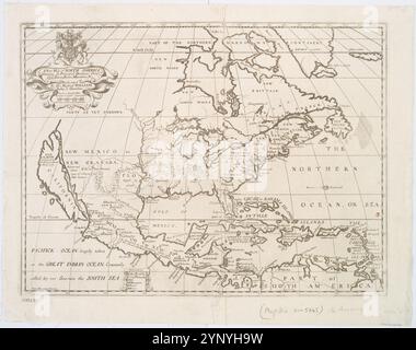 Una nuova mappa del Nord America che sfocia le sue principali divisioni, città principali, townes, fiumi, montagne e c.. 1719 di Burghers, M.. Foto Stock