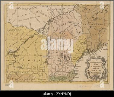 Una nuova e accurata mappa dell'attuale guerra in Nord America 1757 di Hinton, John, -1781 Foto Stock