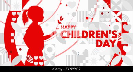 buona giornata dei bambini - banner, illustrazione vettoriale Illustrazione Vettoriale