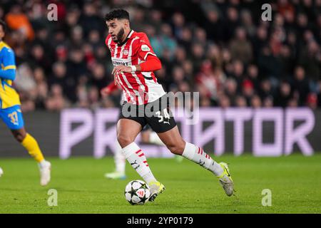 Eindhoven, Paesi Bassi. 27 novembre 2024. EINDHOVEN, PAESI BASSI - NOVEMBRE 27: Durante la partita di UEFA Champions League 2024/25 League Phase tra PSV Eindhoven e FC Shakhtar Donetsk al Philips Stadion il 27 novembre 2024 a Eindhoven, Paesi Bassi. (Foto di Rene Nijhuis/Orange Pictures) credito: Orange Pics BV/Alamy Live News Foto Stock