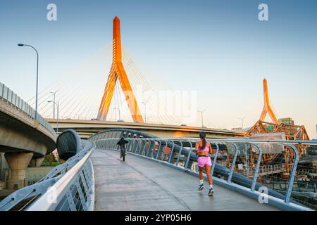 Zakim Bridge Boston, Massachusetts, Stati Uniti Foto Stock