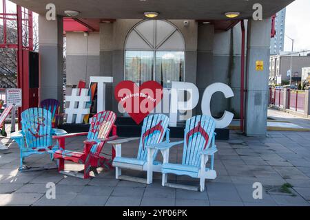 Adoro il cartello PC su Lakeshore Road West a Port Credit, Mississauga, Toronto, Ontario, Canada Foto Stock