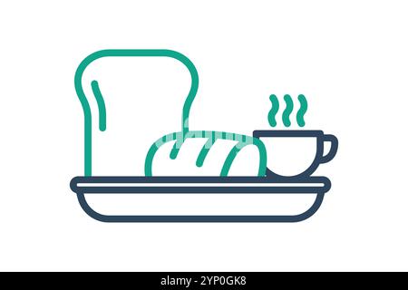 Icona colazione. stile icona linea. icona relativa al pasto. illustrazione vettoriale degli elementi alimentari Illustrazione Vettoriale