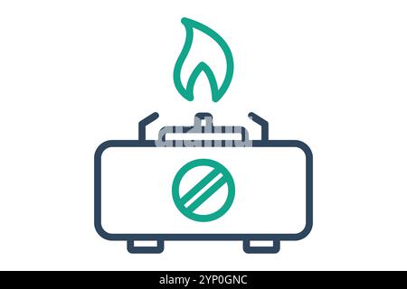 Icona fornello. stile icona linea. icona relativa alla cucina. illustrazione vettoriale elementi pasto Illustrazione Vettoriale