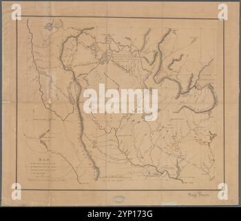 Mappa del percorso passato da una spedizione nel paese indiano nel 1832 alla sorgente del Mississippi 1832 da Drayton, Lieut Foto Stock