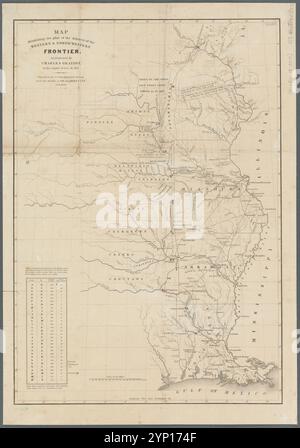 Mappa che illustra il piano delle difese della frontiera occidentale e nord-occidentale: Come proposto da Charles Gratiot nel suo rapporto del 31 ottobre 1837 1837 da Abert, John James, 1788-1863 Foto Stock
