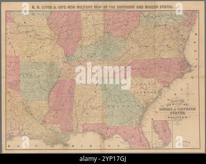 La nuova mappa militare dei confini e degli stati del Sud 1861 di Lloyd Foto Stock