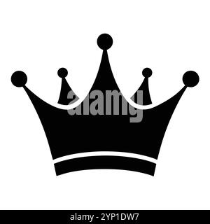 Logo dell'icona King Crown silhouette vettoriale Illustrazione Vettoriale