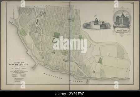 Mappa di progettazione di Sea Cliff Grove, Glen Cove, L.I. 1873 by Beers, F. W. (Frederick W.) Foto Stock