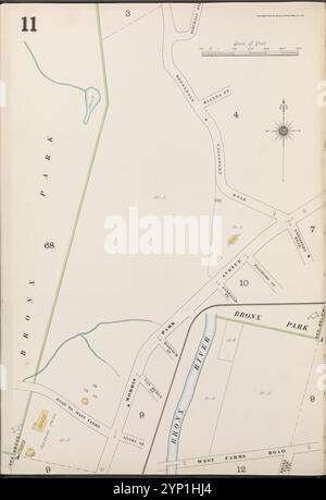 Bronx, V. A, targa n. 11 [Mappa delimitata da Morris Park Ave., Bronx Park] 1898 Foto Stock