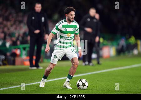Nicolas Kuhn del Celtic durante la UEFA Champions League, partita di campionato al Celtic Park di Glasgow. Data foto: Mercoledì 27 novembre 2024. Foto Stock