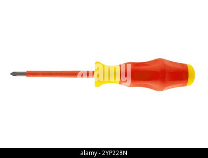 Cacciavite isolato rosso e giallo Foto Stock