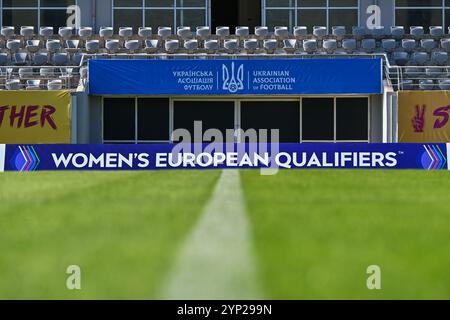 Antalya, Turchia. 28 novembre 2024. Immagine dello stadio durante la sessione di allenamento MD-1 del giorno della partita, 1 giorno prima di una partita tra le squadre nazionali di Ucraina e Belgio, chiamata le fiamme rosse nel secondo spareggio della competizione di qualificazione europea femminile UEFA 2023-24, giovedì 28 novembre 2024 ad Antalya, Turchia. Crediti: Sportpix/Alamy Live News Foto Stock