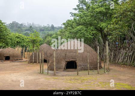 Capanna tradizionale nel villaggio culturale Eswatini Foto Stock