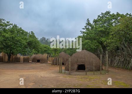 Capanna tradizionale nel villaggio culturale Eswatini Foto Stock