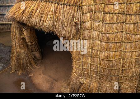 Capanna tradizionale nel villaggio culturale Eswatini Foto Stock