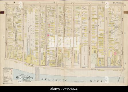 Atlantic City, Double Page Plate No. 2 [Mappa delimitata da Pacific Ave., Maryland Ave., Atlantic Ocean, Kentucky Ave.] 1896 di Barthel, otto. Foto Stock