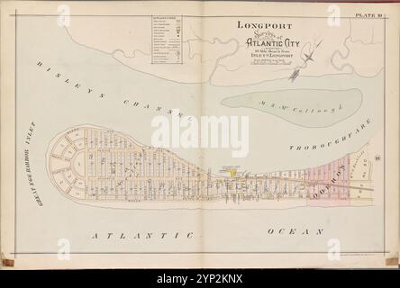 Atlantic City, Double Page Plate No. 19 [Mappa delimitata da Risleys Channel, Atlantic Ocean, Great Egg Harbor Inlet] 1896 di Barthel, otto. Foto Stock
