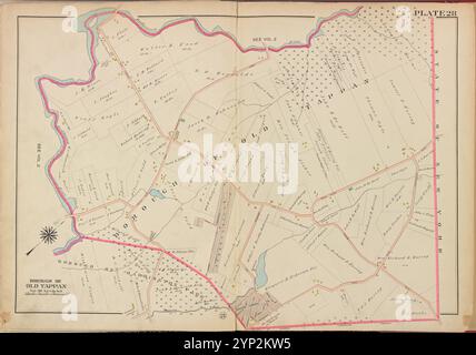 Bergen County, V. 1, Double Page Plate No. 28 [Mappa del borgo di Old Tappan] 1912 - 1913 Foto Stock