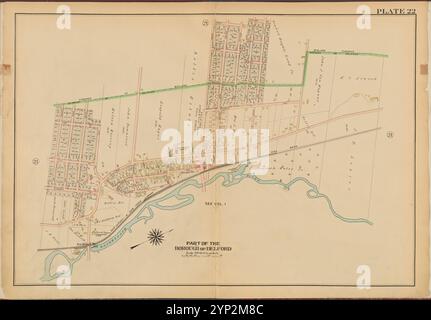 Bergen County, V. 2, Double Page Plate No. 22 [ parte del borough di Delford] 1912 - 1913 Foto Stock
