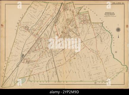 Bergen County, V. 2, Double Page Plate No. 23 [Borough of Glen Rock] 1912 - 1913 Foto Stock