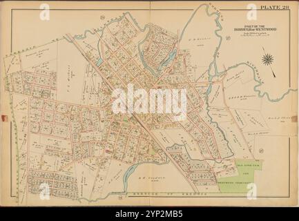Bergen County, V. 2, Double Page Plate No. 28 [parte del borough di West Wood] 1912 - 1913 Foto Stock
