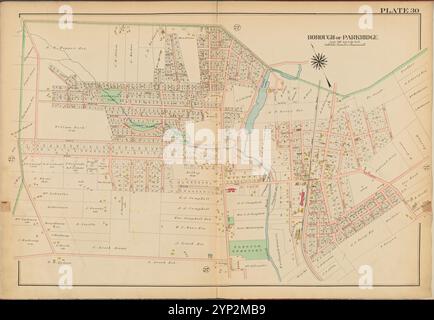 Bergen County, V. 2, Double Page Plate No. 30 [Borough of Parkridge] 1912 - 1913 Foto Stock