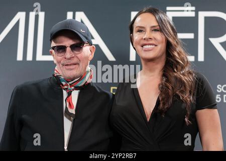 E Karla Sofia Gascon e Jacques Audiard partecipano alla fotochiamata "Emilia Pérez" all'Hotel Only You il 28 novembre 2024 a Madrid, Spagna. Foto Stock