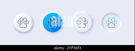 Icona della linea zampa del cane. Cartello per la cura degli animali domestici. Icone di linea. Vettore Illustrazione Vettoriale
