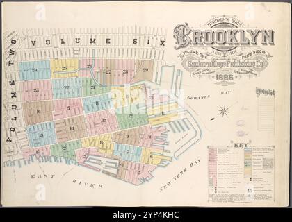 Mappe assicurative del quartiere di Brooklyn, città di New York. V.1. Pubblicato da The Sanborn Map Co., 11 Broadway, New York. 1886. 1884 - 1936 Foto Stock