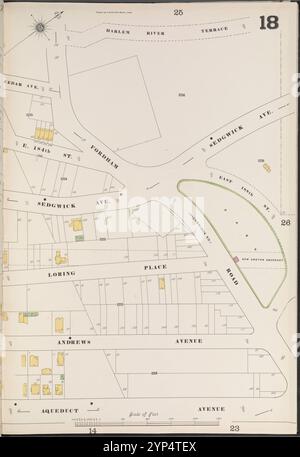 Bronx, V. 13, targa n. 18 [Mappa delimitata da Harlem River, Aqueduct Ave.] 1900 Foto Stock