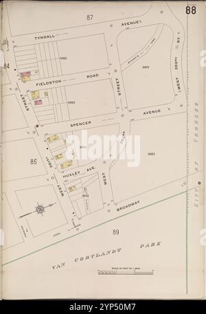 Bronx, V. 13, targa n. 88 [Mappa delimitata da Tyndall Ave., W. 263rd St., Broadway, Forster PL.] 1914 Foto Stock