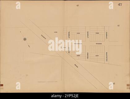 Jersey City, V. 4, Double Page Plate No. 47 [Mappa delimitata da Charlotte Ave., County Rd.] 1873 Foto Stock