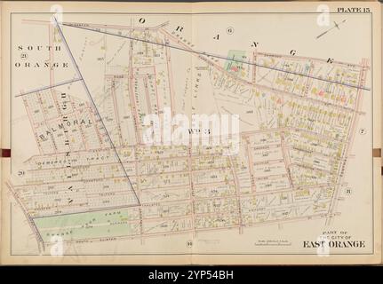 Parte della città di East Orange. Double Page Plate No. 15 [Mappa delimitata da Center St., Oakwood Ave., Central Ave., S. Clinton St., S. Orange Ave.] 1904 Foto Stock