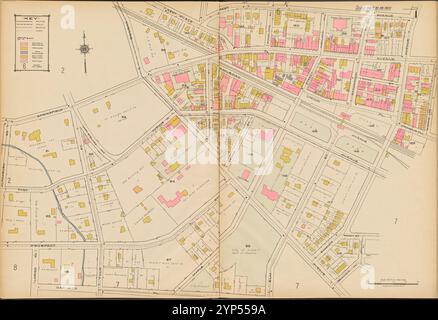 Summit, Double Page Plate No. 1 [Mappa delimitata da Dorest Ave., Summit Ave., Beauvoir PL., Oakland PL., Blackburn Rd., Springfield Ave., Kent Place Blvd.] 1922 di Sanborn Map Company Foto Stock