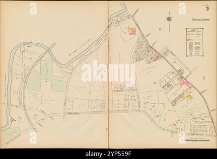 Summit, Double Page Plate No. 3 [Map bounded by Morris Ave., Kent Place Blvd., New Providence Ave., Passaic River] 1922 by Sanborn Map Company Foto Stock