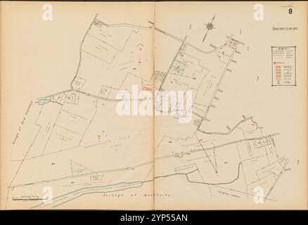 Summit, Double Page Plate No. 8 [Mappa delimitata da Blackburn Rd., Prospect St., Larned Rd., Proposed St., Baltusrol Rd., Feltville Lake] 1922 di Sanborn Map Company Foto Stock