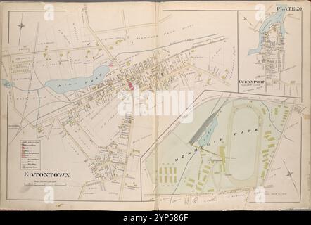 Monmouth County, Double Page Plate No. 26 [Mappa di Eatontown] di Breou, Forsey Foto Stock